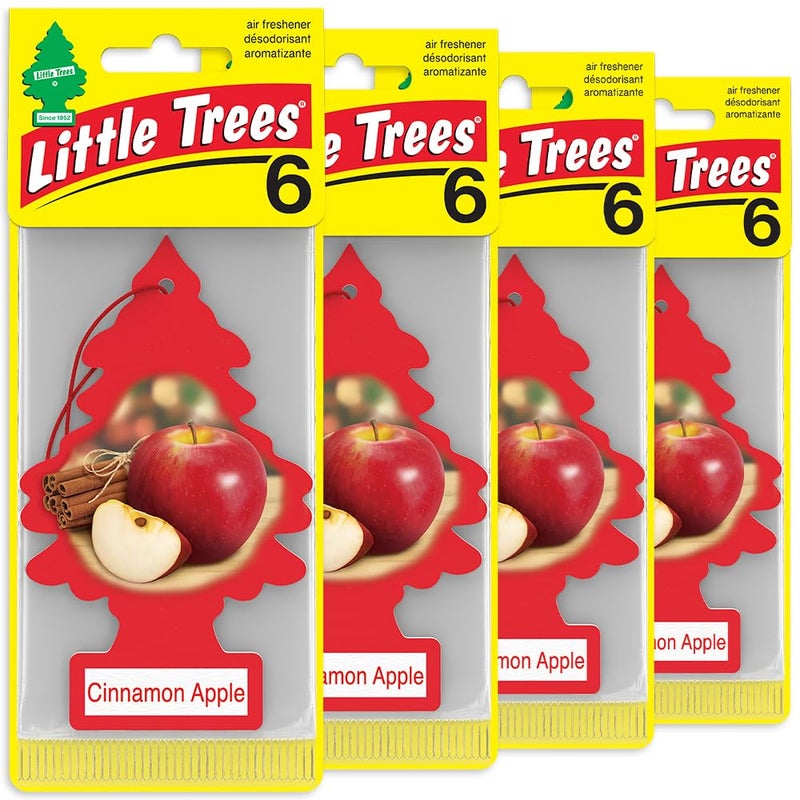 LITTLE TREES Car Air Freshener | Hanging Tree Provides Long Lasting Scent for Auto and Home | Cinnamon Apple, 24 Air Fresheners - Image 1