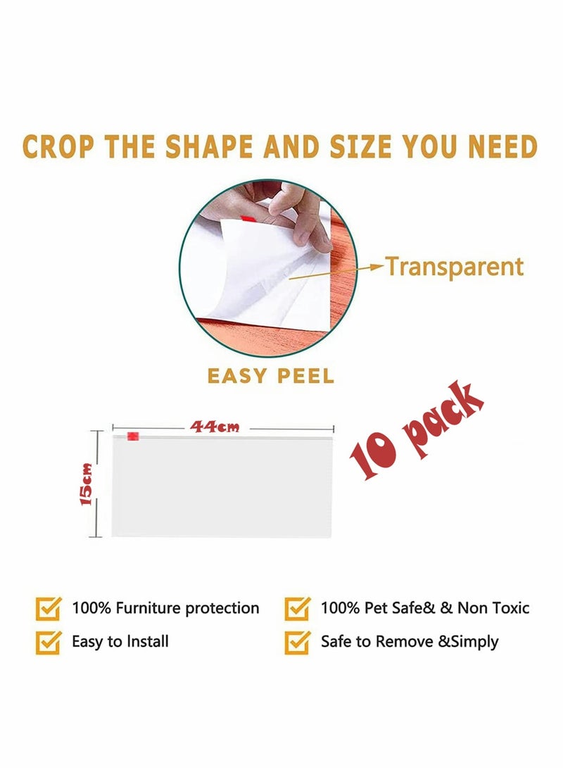 Clear Double Sided Cat Scratch Deterrent Tape 10 Pack Furniture Protection for Pets Easy to Use Scratch Prevention Solution - Image 2