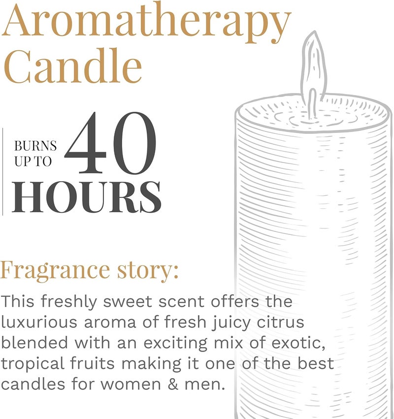 Candle-lite Scented Tropical Fruit Medley Fragrance, One 10oz. Three Wick Aromatherapy Candle with 20-40 Hours of Burn Time, Yellow Color, 10 oz - Image 4