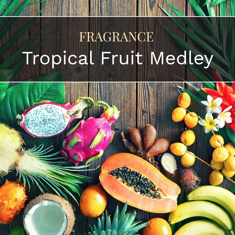 Candle-lite Scented Tropical Fruit Medley Fragrance, One 10oz. Three Wick Aromatherapy Candle with 20-40 Hours of Burn Time, Yellow Color, 10 oz - Image 3