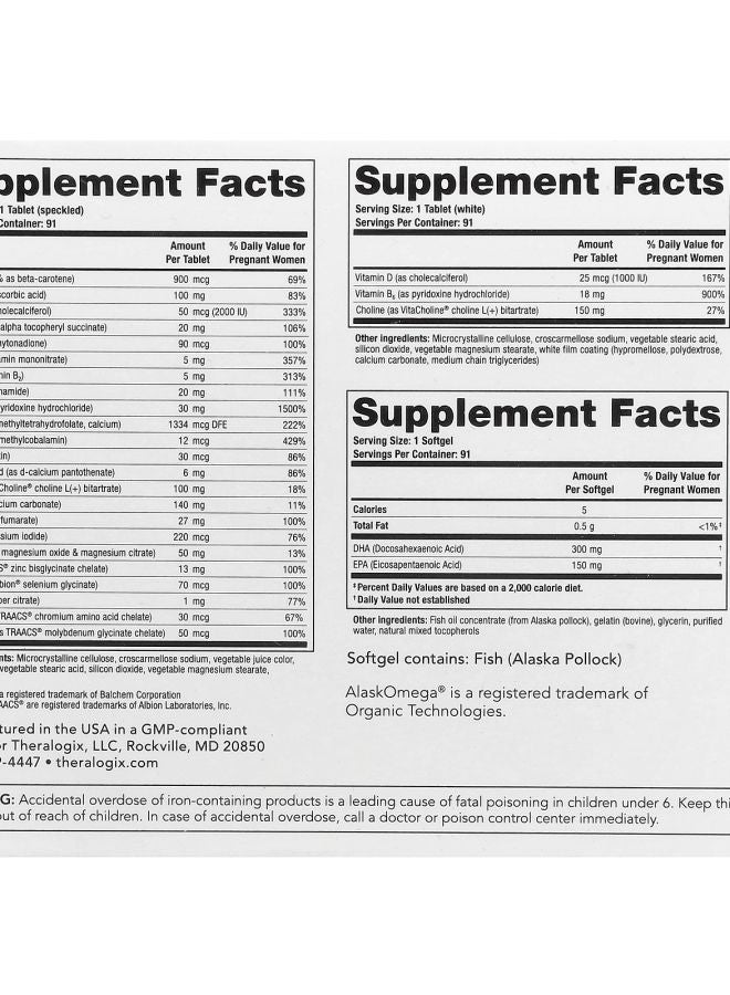 Theralogix TheraNatal Complete 182 Tablets + 91 Softgels - Image 2