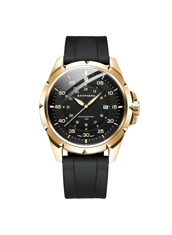 Sapphero SAPPHERO Men's Silicone Waterproof Watch 5ATM Japanese Quartz Movement Stainless Steel Case Men's Watch Date Design Sport Casual Business Best Gift for Men