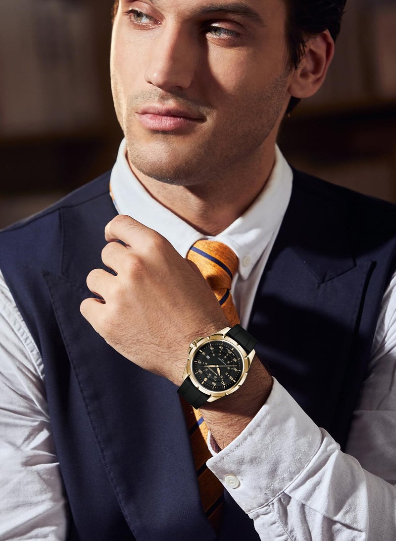 SAPPHERO Men's Silicone Waterproof Watch 5ATM Japanese Quartz Movement Stainless Steel Case Men's Watch Date Design Sport Casual Business Best Gift for Men - Image 3