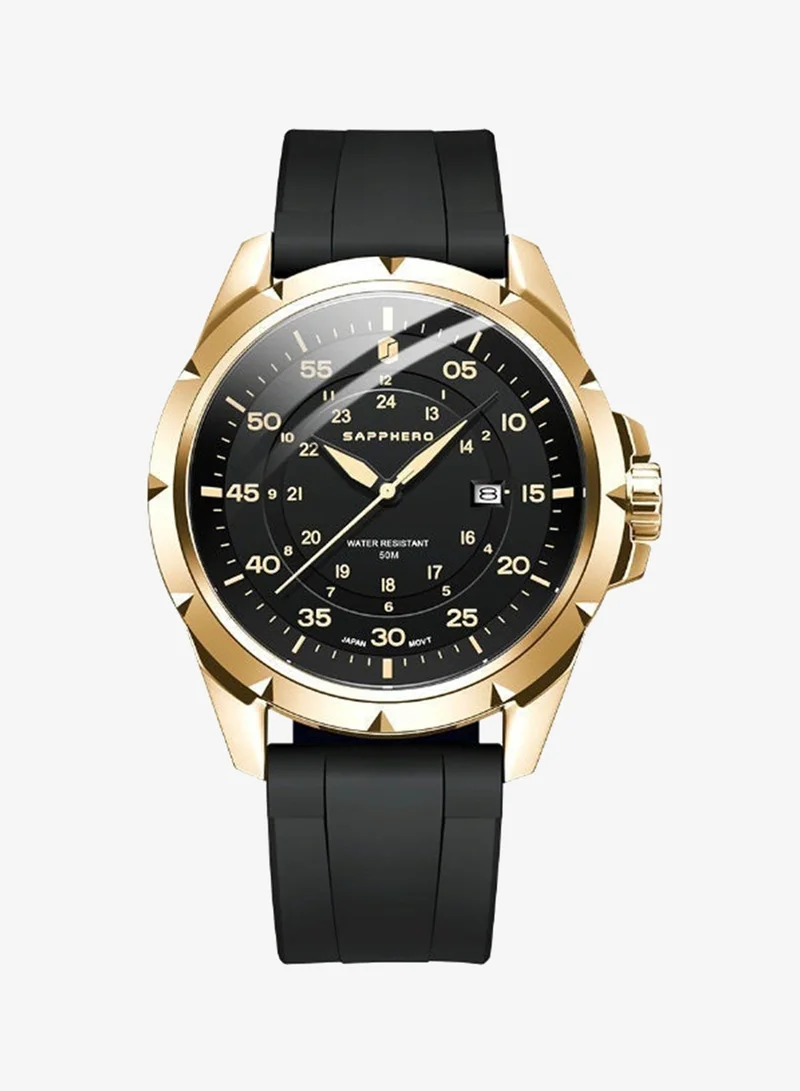 Sapphero  SAPPHERO Men's Silicone Waterproof Watch 5ATM Japanese Quartz Movement Stainless Steel Case Men's Watch Date Design Sport Casual Business Best Gift for Men  | Best Price UAE