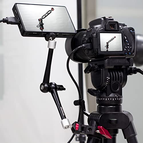 MINIFOCUS 11'' Articulating Friction Magic Arm Super Camera Clamp Mount Cell Phone Holder Action Camera Adapter Kit for DSLR Camera LCD Monitor Vlog Rig Video LED Light Microphone Cage Camcorder Projector - Image 4