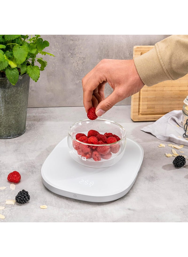 Zwilling ZWILLING Enfinigy 2in1 Digital Kitchen Food Scale Wireless Charging Station Max weight 22lbs Grams  Ounces 1gram Accuracy White  - Image 4