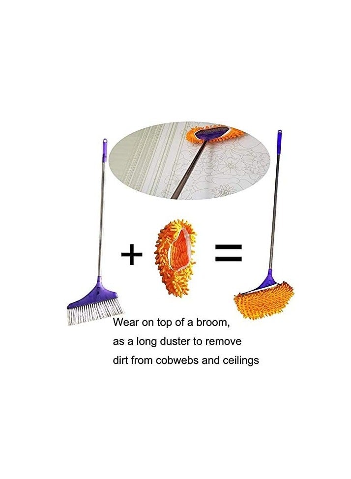 Excefore Mop Slippers Shoes 5 Pairs Microfiber Cleaning House Mop Slippers Floor Cleaning Tools Shoe Cover Soft Washable Reusable Microfiber Foot Socks Floor Cleaning Tools Shoe Cover  - Image 5
