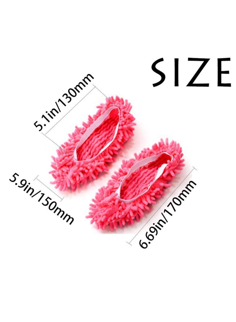 Excefore Mop Slippers Shoes 5 Pairs Microfiber Cleaning House Mop Slippers Floor Cleaning Tools Shoe Cover Soft Washable Reusable Microfiber Foot Socks Floor Cleaning Tools Shoe Cover  - Image 2
