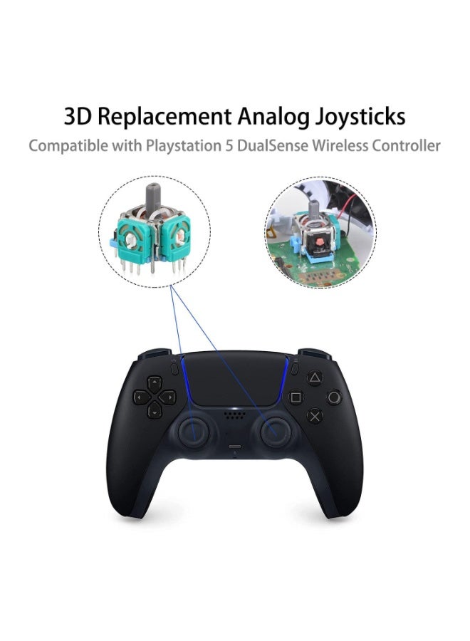 4PCS 3D Analog Joystick Replacement for PS5 Controller – Thumbsticks Repair Tool Kit Compatible with Playstation 5 DualSense Wireless Controller – Drift Damaged Joystick Replacements with Screwdriver - Image 2