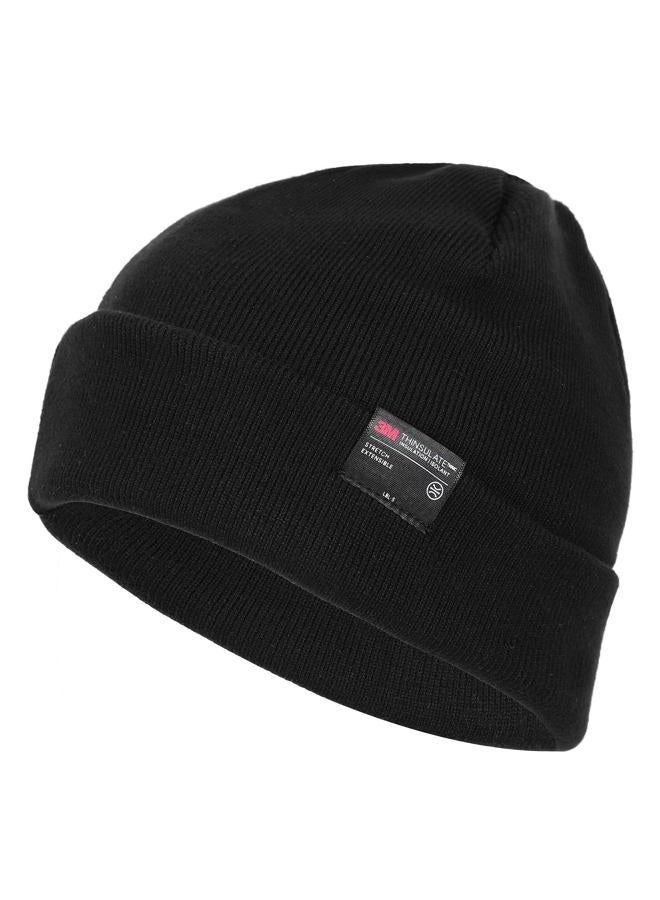 MOREOK Knit Cuffed Beanie Hats for Men Women-3M Thinsulate Winter Snow Ski Warm Skull Hat Cap with Fleece Liner, Black, S-XL - Image 1