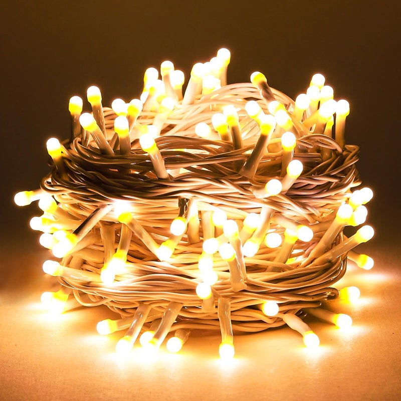 Lexton Lexton Lunar Ultra Bright String LightFairy Light 100 LED Plug Sourced Best for Home Decorative Indoor Outdoor Decoration Diwali Christmas Wedding Light Pack of 1 Warm White  - Image 1