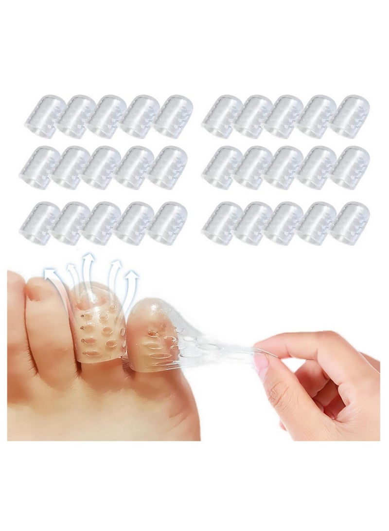 Elastic Silicone Toe Covers for Women and Men Breathable Anti Friction Toe Protectors Prevent Blisters Comfortable Toe Caps for Foot Care 30PCS - Image 1
