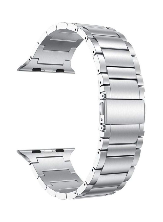 NIBEMINENT Stainless Steel Smartwatch Band For Apple Watch Silver  - Image 2