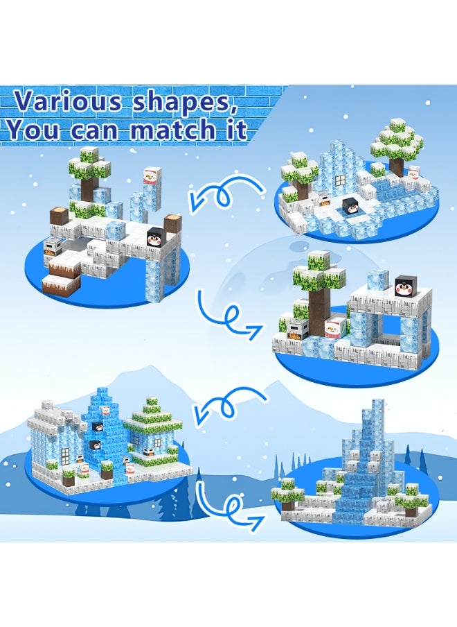 General Magnetic cube ice and snow theme puzzle magnetic building block assembly model children's magnetic toy  - Image 4