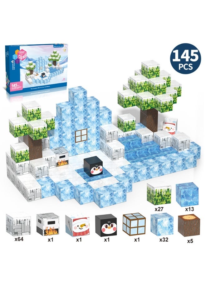 General Magnetic cube ice and snow theme puzzle magnetic building block assembly model children's magnetic toy  - Image 1
