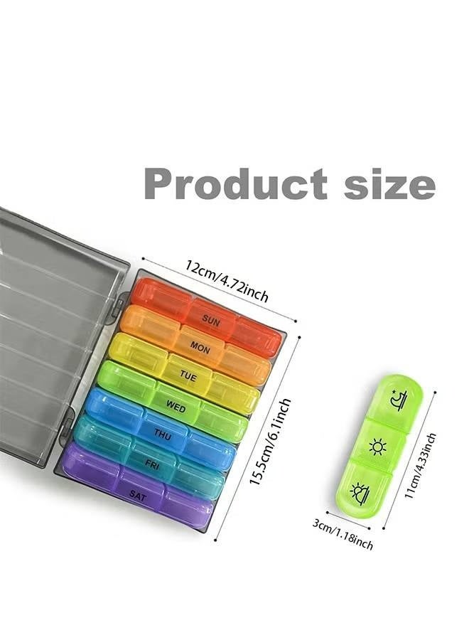 Weekly Pill Organizer 3times a Day Morning noon Night Large Pill Cases with Separate Container for Medication/Vitamins/Fish Oils/Supplements - Image 4