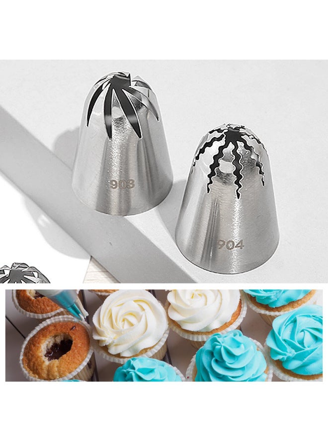 1M 6 Tooth Cake Decorative Cookie Rose Cream Baking DIY Tool 304 Stainless Steel Decorative Mouth Medium Collection-Specifications:222 - Image 3