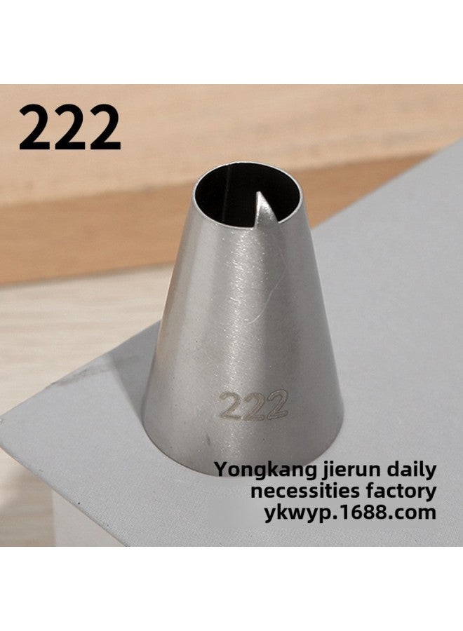 1M 6 Tooth Cake Decorative Cookie Rose Cream Baking DIY Tool 304 Stainless Steel Decorative Mouth Medium Collection-Specifications:222 - Image 1