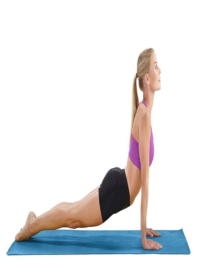 آيريس بساط يوغا RIS Fitness شديد التحمل مصنوع من مادة PVC - بساط تمارين متين مانع للانزلاق لليوغا والبيلاتس وتمارين الأرضية، وزن 900 غرام، 183 × 61 سم، سمك 4 مم (أزرق محيطي) - Image 2