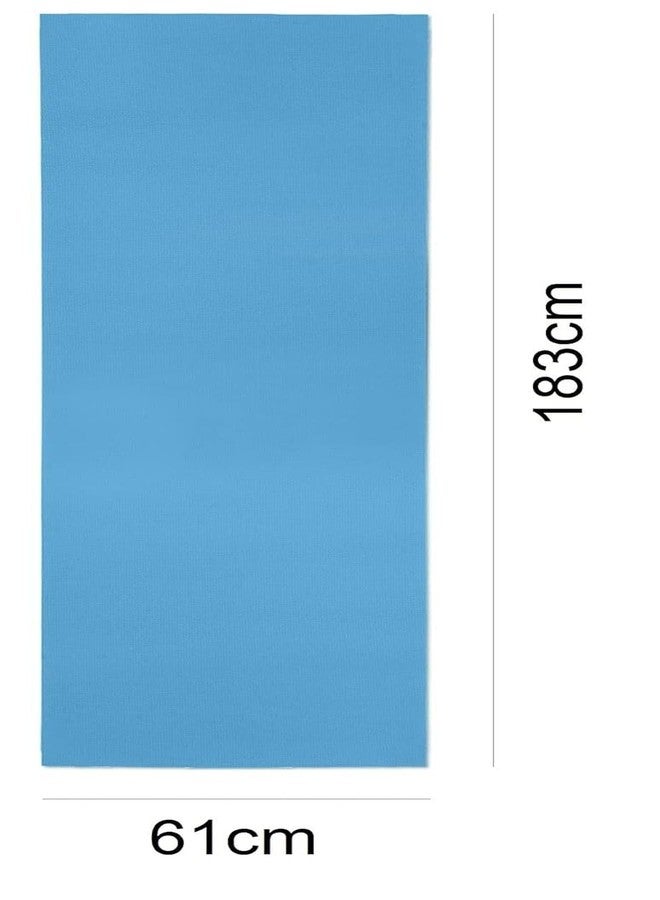 آيريس بساط يوغا RIS Fitness شديد التحمل مصنوع من مادة PVC - بساط تمارين متين مانع للانزلاق لليوغا والبيلاتس وتمارين الأرضية، وزن 900 غرام، 183 × 61 سم، سمك 4 مم (أزرق محيطي) - Image 4