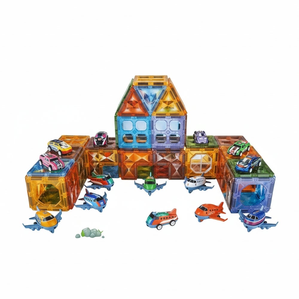 Aircraft & Car Parking Magnetic Building Blocks 97 Pieces - CH1220