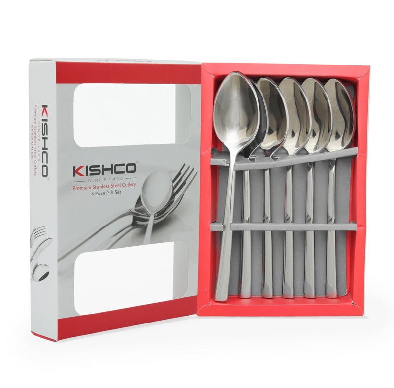 Kishco Ultima Stainless Steel Deluxe Dessert/Dinner Spoon Set - Pack of 6 - Image 3