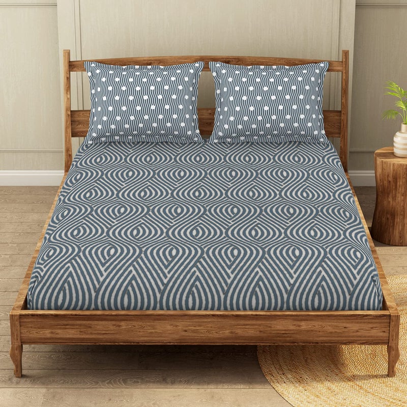 Welspun Wonder-Full 200 Tc Cotton Rich Double Bedsheet-Dragonfly - Image 1