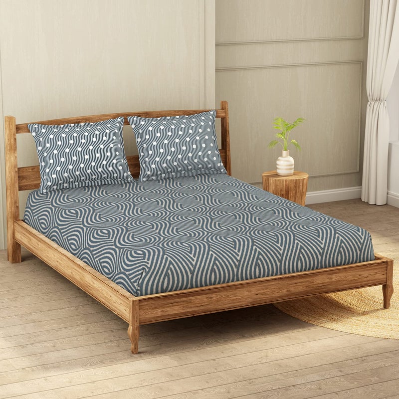 Welspun Wonder-Full 200 Tc Cotton Rich Double Bedsheet-Dragonfly - Image 2