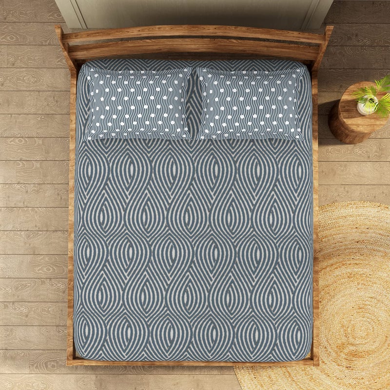 Welspun Wonder-Full 200 Tc Cotton Rich Double Bedsheet-Dragonfly - Image 3