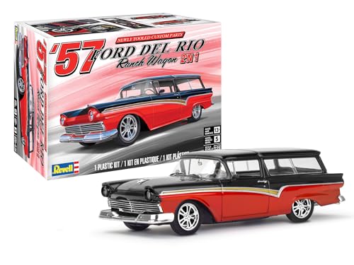 Revell 14548 '57 Ford Del Rio Ranch Wagon 2'N1 1:25 Scale 197-Piece Skill Level 5 Model Building Kit - Image 1