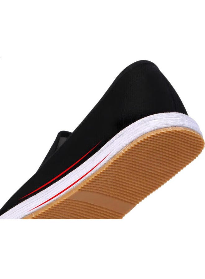BUSHEYUAN Men'S Casual Old Beijing Cloth Shoes With Traditional Chinese Style Thousand-Layer Sole Black Cloth Shoes 9206 Black 45 - Image 1