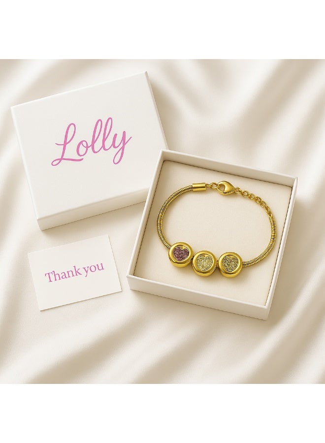 Lolly elegant gold plated stainless steel bracelet - Image 2
