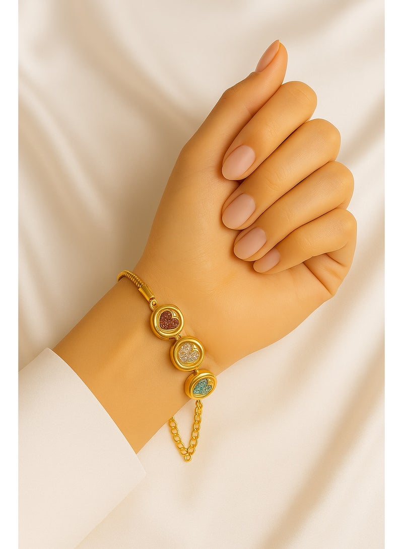 Lolly elegant gold plated stainless steel bracelet - Image 1