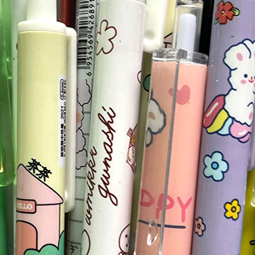 sencoo 5 pack Black Gel Pens Retractable Rollerball Pens Students Cute Stationery Office Pens Children Prize Cartoon Animal Pens - Image 3