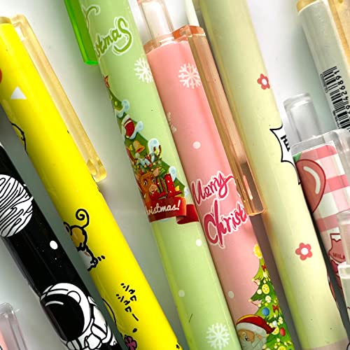 sencoo 5 pack Black Gel Pens Retractable Rollerball Pens Students Cute Stationery Office Pens Children Prize Cartoon Animal Pens - Image 4