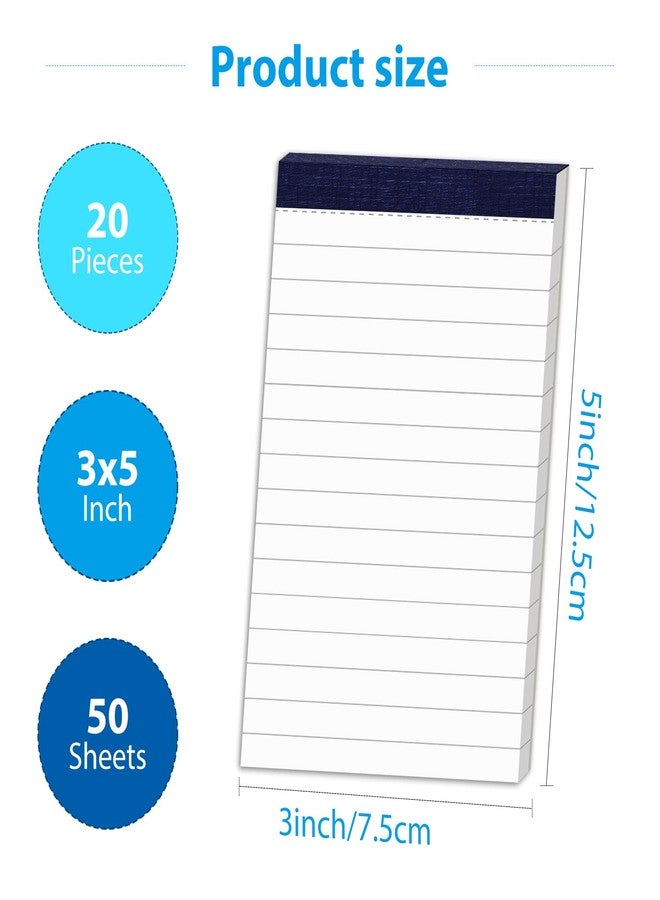 PINJINGPRO 50 Sheets Perforated Note Pads for Daily Planning and Organization of Work 3x5 Inch Small Lined Writing Memo Pads Refills Easy Tear off no Rip Writing Pads Each Pad Narrow Ruled Mini Notepad 20 Pack - Image 4