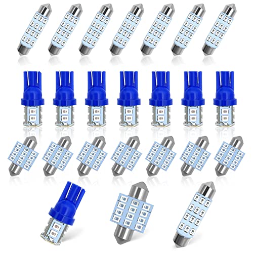 QuicTO LED Interior Light Set, 24 Pieces, Blue, Compatible with Most Vehicles - Image 1