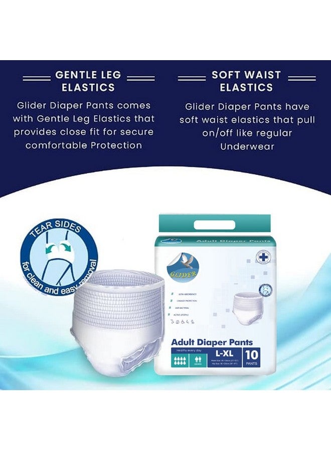 Glider Unisex Adult Diaper Pants | Large-XL Size | Superior Overnight Absorbency | 35-47 Inch (90-120 cm) | (Pack of 2 - 20 Count) - Image 4