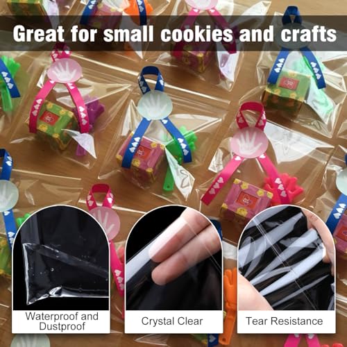 COQOFA 2x3 inch 200Pcs Clear Cellophane Bags Self Adhesive Cookie Candy Bags Resealable Self Sealing Plastic Cello Small Treat Mini Gift Packaging - Image 4