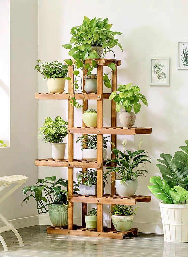 LINGWEI Wooden Plant Stand Indoor & Outdoor Flower Shelf Home Decor Gardening Wood Rack Flowers Plants Pot Rack Display Stand  - Image 2