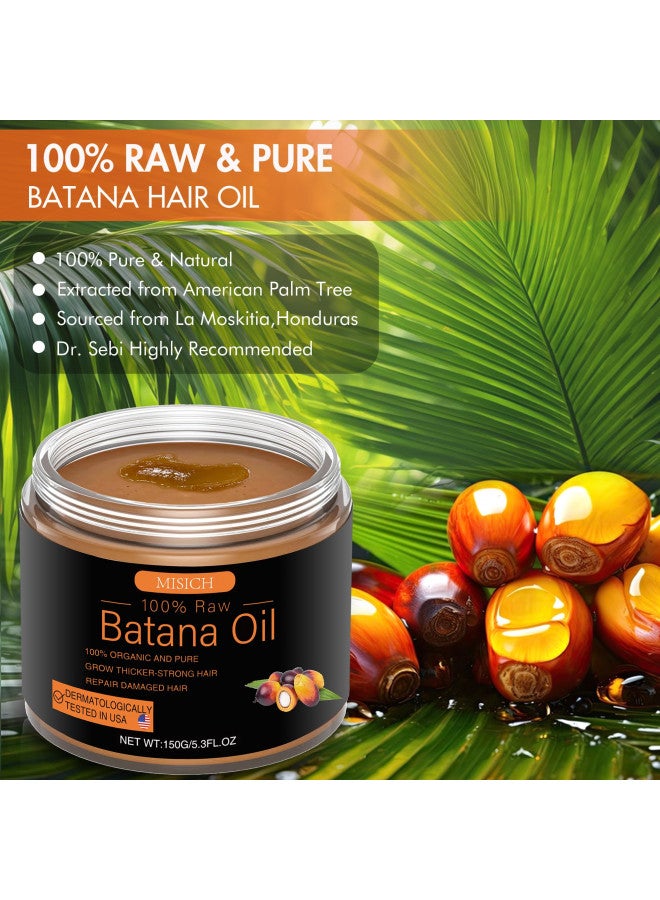 MISICH Raw Batana Oil for Hair Growth, 100% Natural Pure Dr. Sebi Batana Oil from Honduras, Unrefined Organic Batana Oil Hair Growth Oil for Prevent Hair Loss, Enhances Hair Thickness for Men & Women 5.3 oz - Image 1