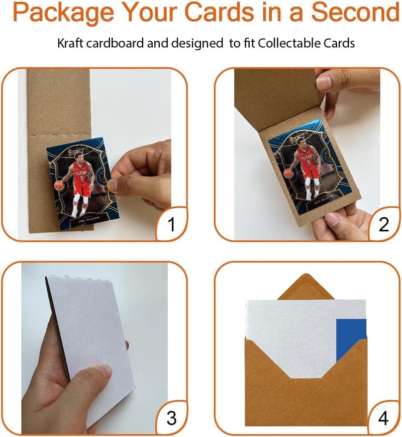 ANSSDO 200 Pack Cardboard Sleeves for Sports Card Protectors, 3" x 4.5" Corrugated Cardboard Sheets for Trading Card Folders Mail Shipping Stiffeners Cardboard Insert - Image 5