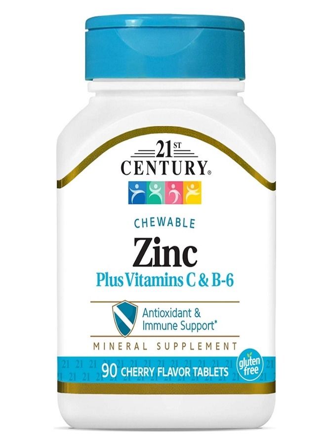 21st Century Zinc Chewable with C and B6 90 Count Cherry Chew - Image 1