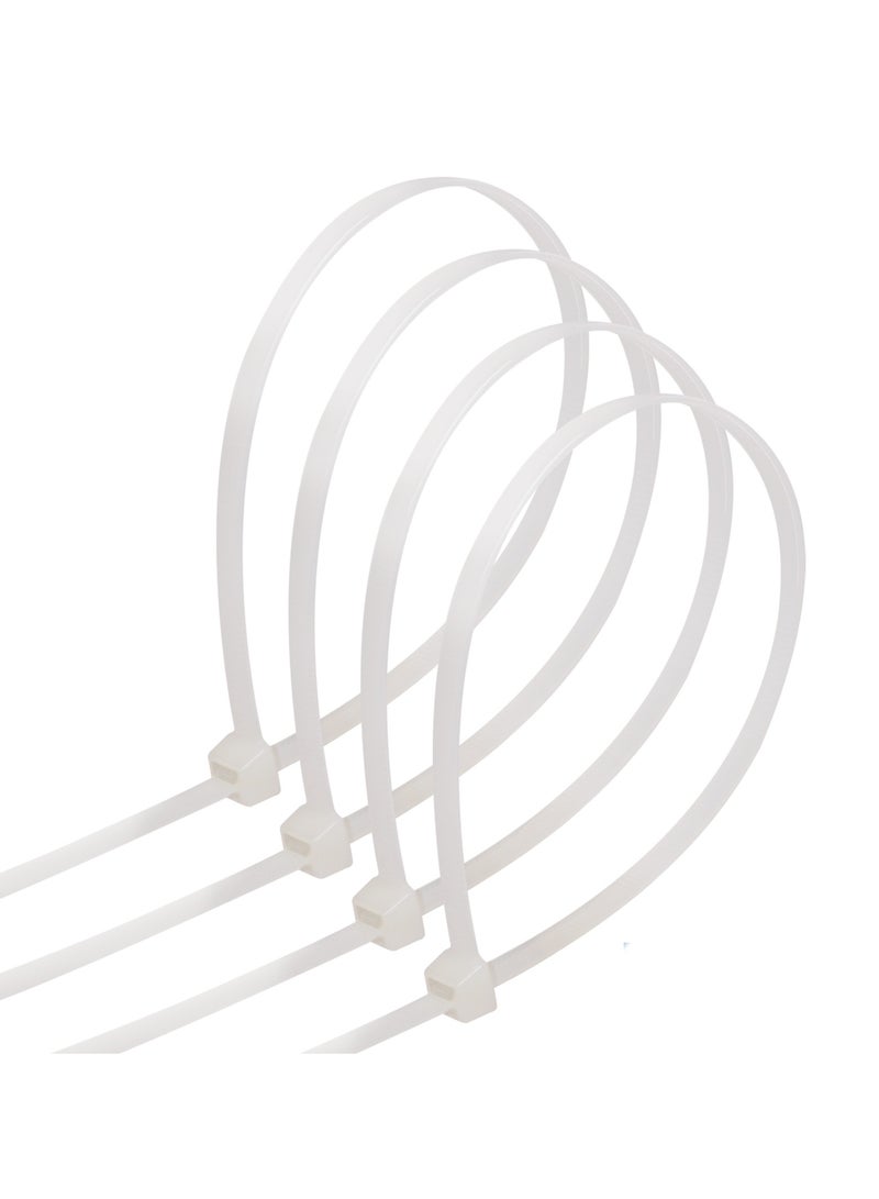Loquat Cable Ties 100mm x 2.5mm - White Nylon Zip Tie Wrap - Self-Locking for Home, Office, Garden, Garage, and Workshop (Pack of 100) - Image 1