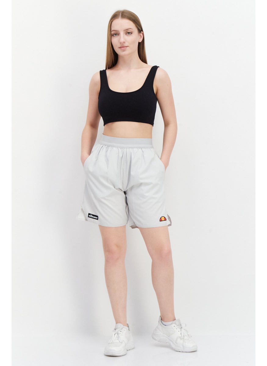 Ellesse Women Plain Basic Shorts, Grey  - Image 2