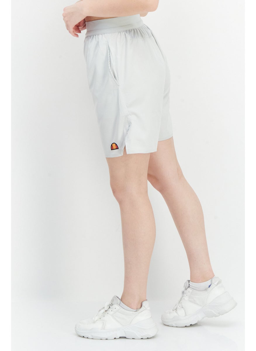 Ellesse Women Plain Basic Shorts, Grey  - Image 4