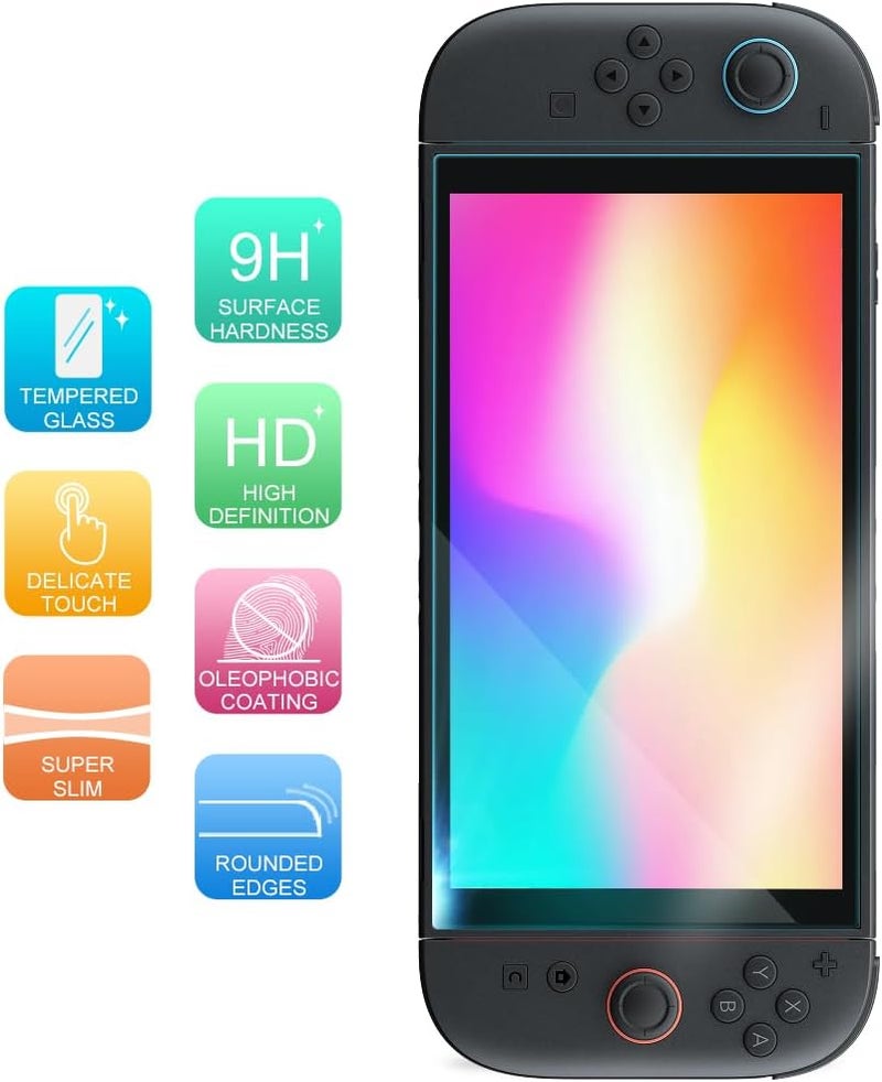 TJ's 2 Pack Screen Protector Tempered Glass for Nintendo Switch 2 Model 2025 7.9", [Works While Docking] - 0.3mm Thickness/Bubble Free/Ultra Clear/9H Hardness/Anti-Scratch/Anti-Fingerprint (Clear) - Image 4