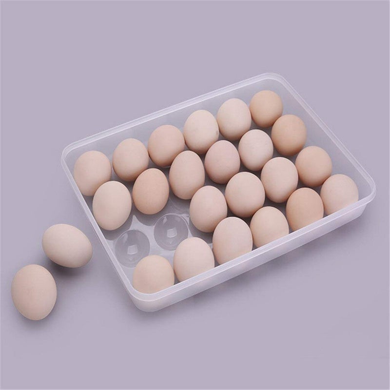GOPAD Space Saver Egg Tray with Lid for Refrigerator Kitchen Plastic Fridge Egg Storage Box Container 31 X 23 X 6 Cm 1 PcsTransparent - Image 5