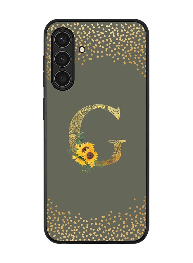 Stylizedd For Samsung Galaxy A17 / A17 4G / M17 Case,Slim fit Camera Protection, Shockproof Thin Phone cover  - Custom Floral Monogram - G  (Olive Green ) - Image 1