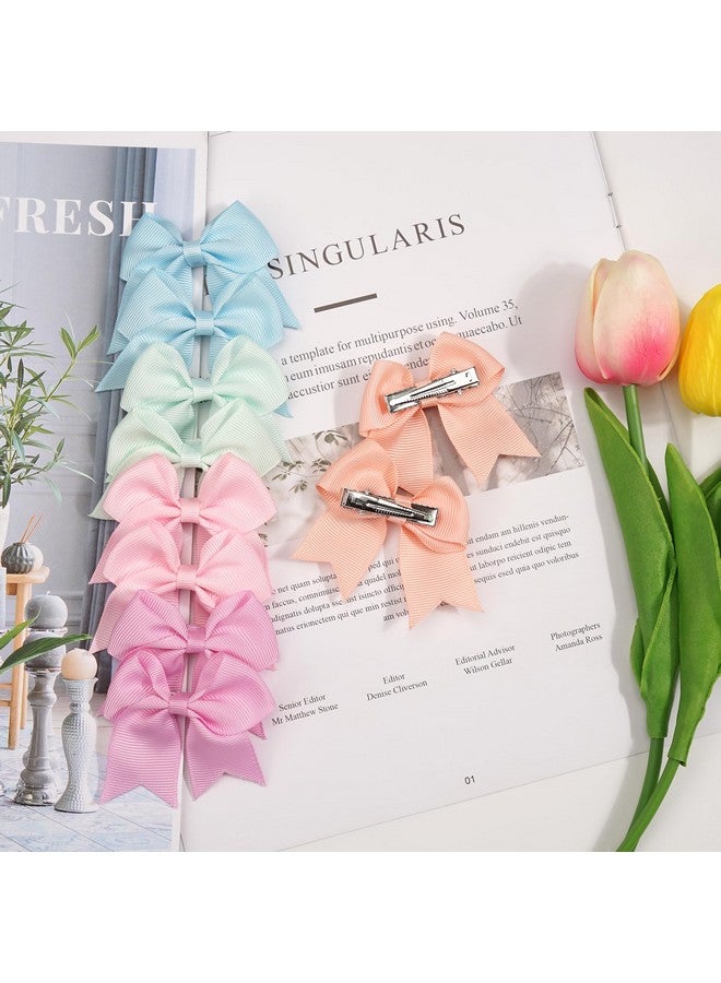 بي بي جيفتس BBGifts 30 قطعة من ربطات شعر الفتيات الصغيرات من شريط Grosgrain ومشابك شعر على شكل تمساح 2.5 بوصة للأطفال الصغار مصنوعة يدويًا على شكل ذيل حصان إكسسوارات شعر، 15 لونًا في أزواج - Image 5